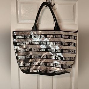 Victoria's Secret silver sequin tote